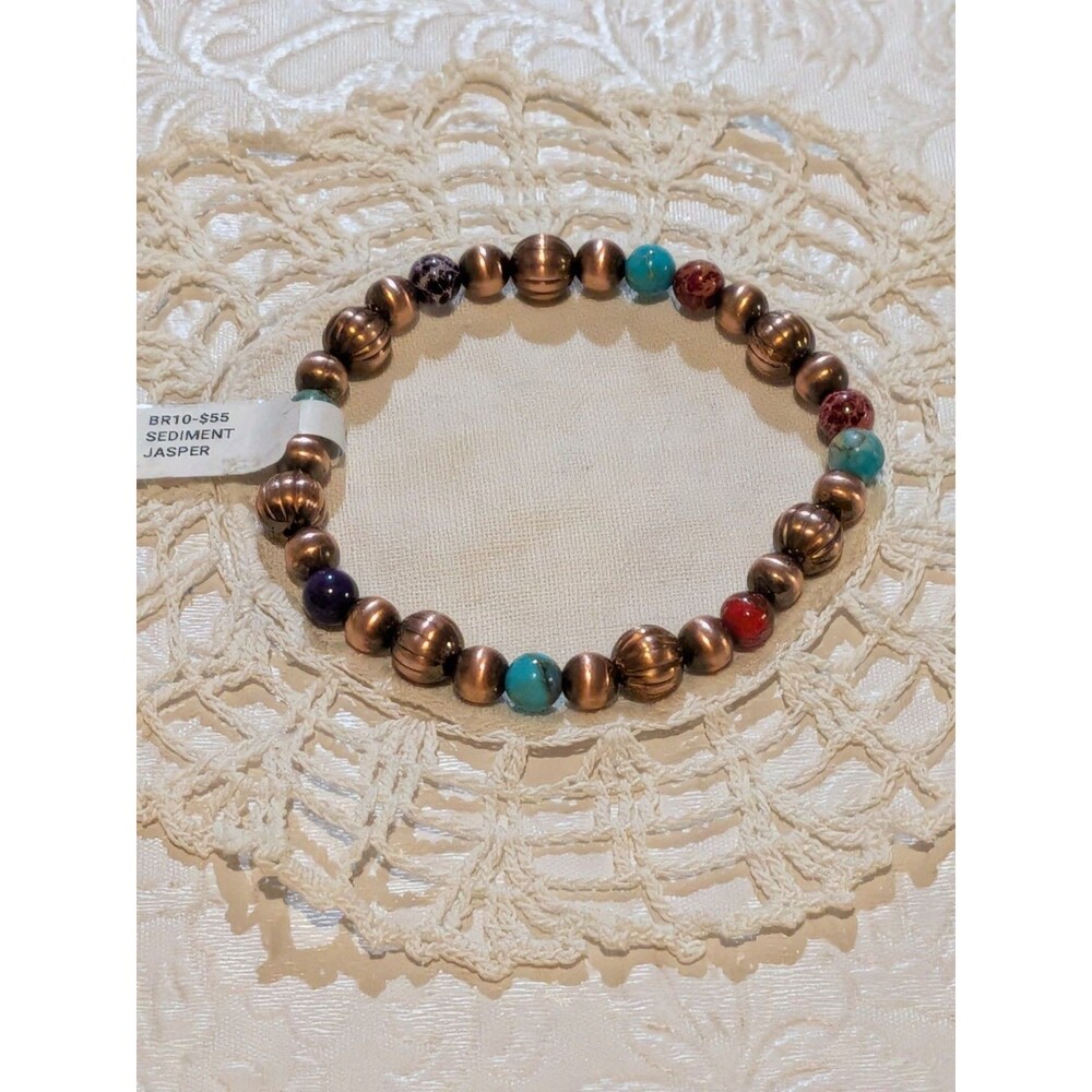 Sediment Jasper Pure Copper Stretch Bracelet